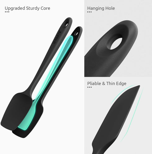 U-Taste Silicone Spatula Set with 600 Degrees Fahrenheit Heat Resistant (Black)...